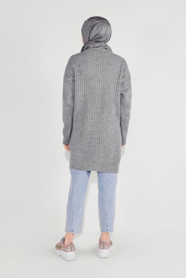 Tesettür giyim  FİTİLLİ ÖRGÜ HIRKA 6717  - TRENDTESETTÜR