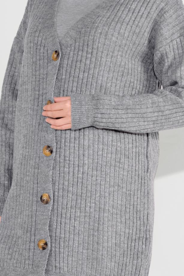 Tesettür giyim  FİTİLLİ ÖRGÜ HIRKA 6717  - TRENDTESETTÜR