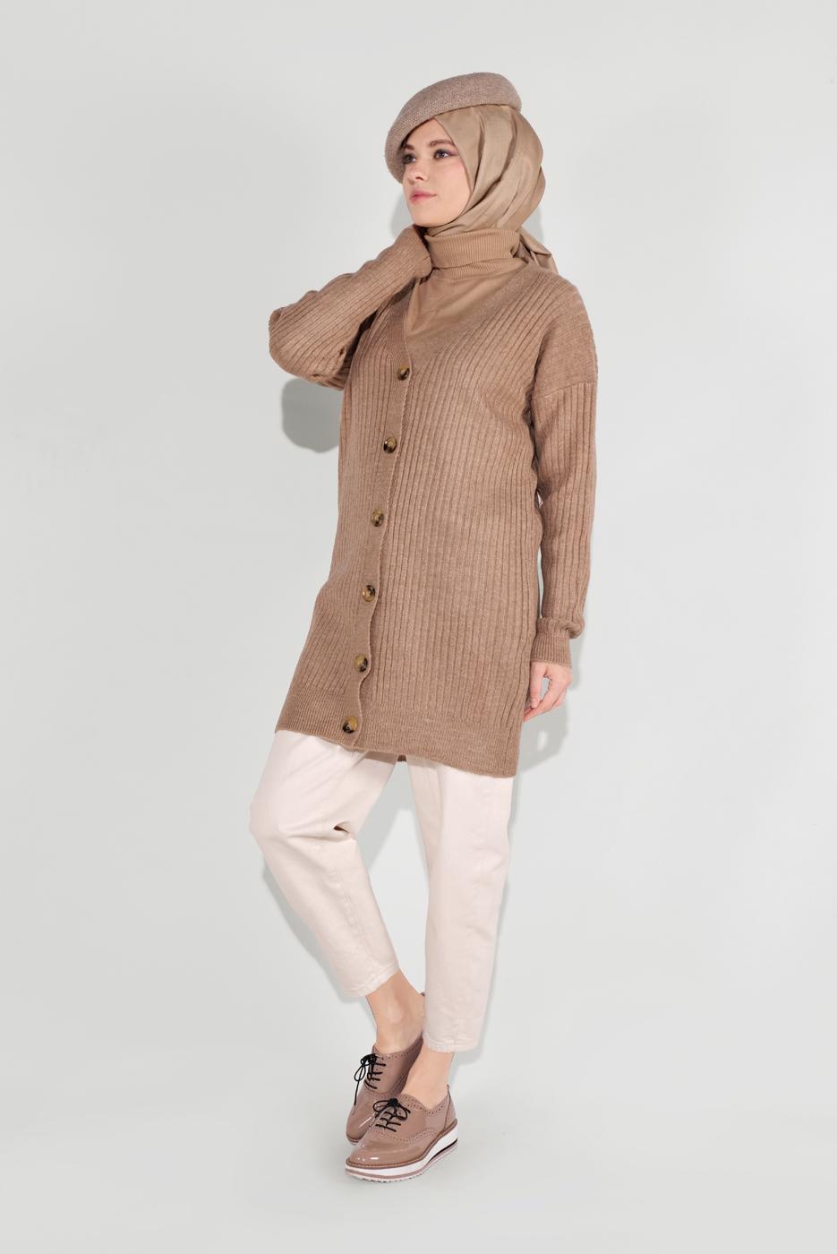 Vêtements hijab VISON CARDIGAN À NERVURES À TRICOTÉ 6717