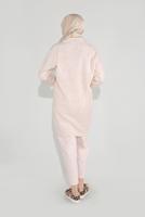 Hijab clothing WHITE RIBBED KNITTED CARDIGAN 6717