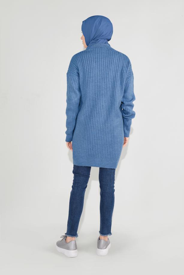 Hijab-Kleidung  FİTİLLİ ÖRGÜ HIRKA 6717  - TRENDTESETTÜR