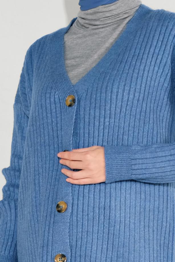 Hijab-Kleidung  FİTİLLİ ÖRGÜ HIRKA 6717  - TRENDTESETTÜR