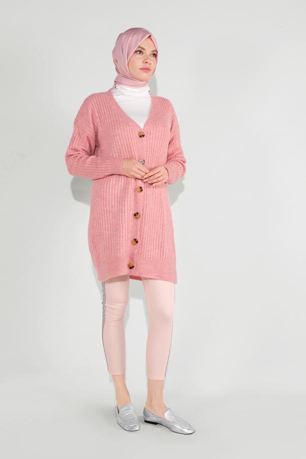 Vêtements hijab  RIBBED KNITTED CARDIGAN 6717 - TRENDTESETTÜR