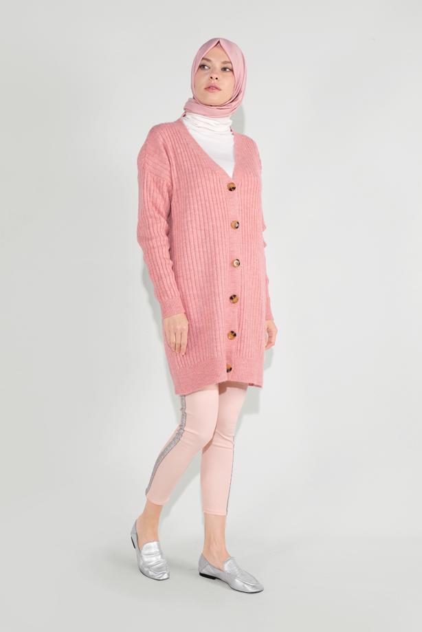 Vêtements hijab  RIBBED KNITTED CARDIGAN 6717 - TRENDTESETTÜR