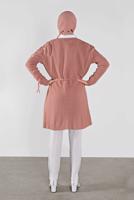 Tesettür giyim PUDRA KOLLARI BAĞCIKLI TRİKO HIRKA 7121 