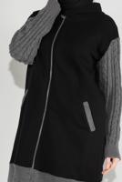 Tesettür giyim SİYAH FERMUARLI KOLLARI ÖRGÜ SPOR TUNİK 7729