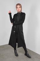 Tesettür giyim SİYAH DAMLA KOL TRİKO HIRKA 7842 