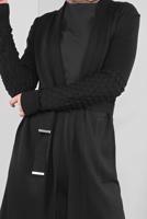 Tesettür giyim SİYAH DAMLA KOL TRİKO HIRKA 7842 