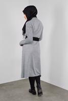 Tesettür giyim GRİ DAMLA KOL TRİKO HIRKA 7842 