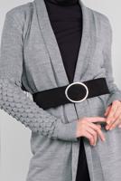 Tesettür giyim GRİ DAMLA KOL TRİKO HIRKA 7842 