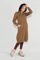 Tesettür giyim TABA KAPÜŞONLU BOYDAN DÜĞMELİ CEKET 8909