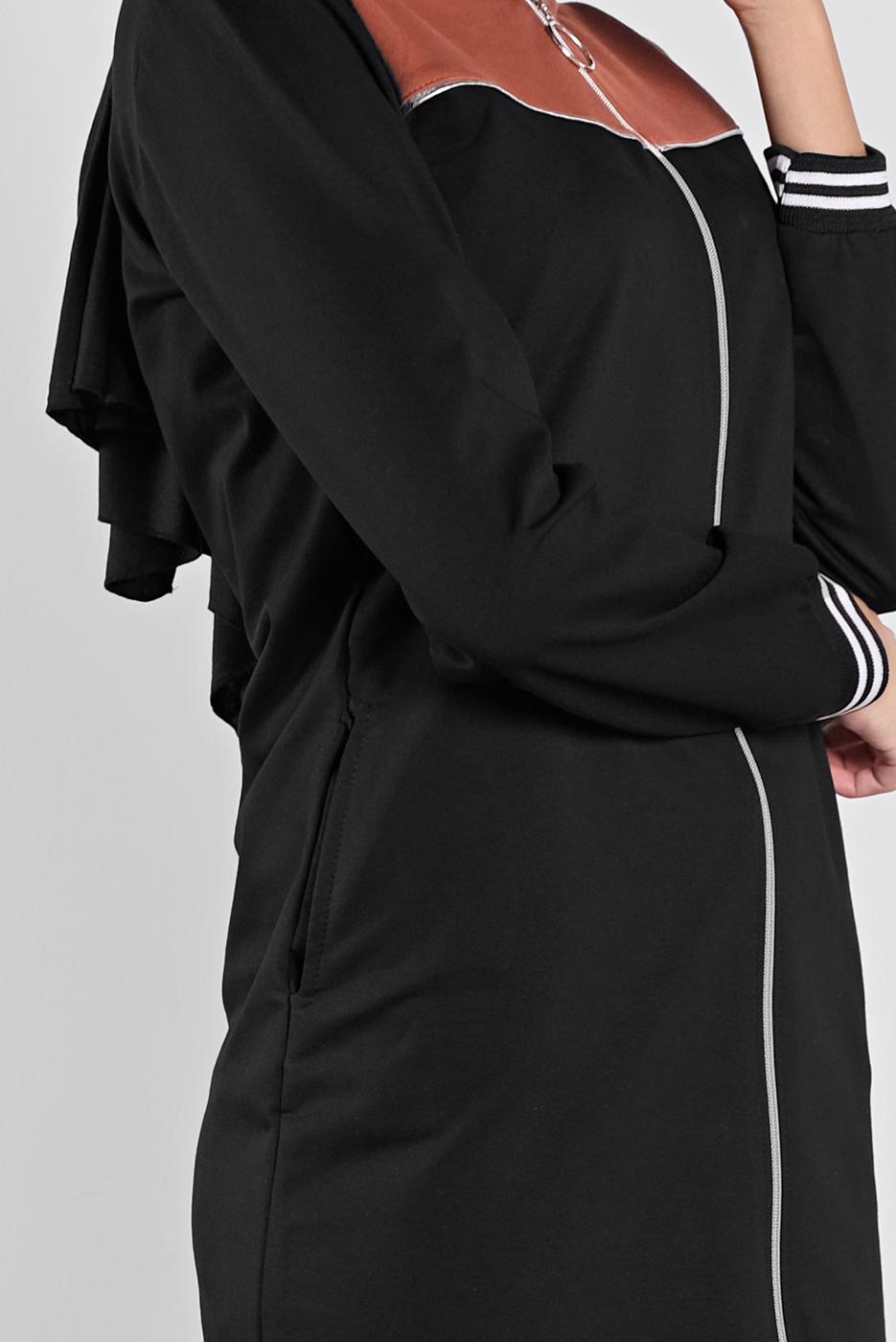 Hijab clothing BLACK ZIPPED SPORT JACKET 9202