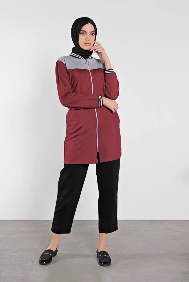 Tesettür giyim  FERMUARLI SPOR CEKET 9202 - TRENDTESETTÜR
