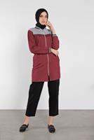 Hijab clothing CLARET RED ZIPPED SPORT JACKET 9202