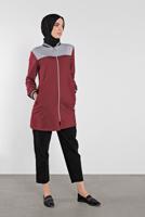 Vêtements hijab ROUGE BORDEAUX VESTE EN SPORT À ZIPPÉ 9202 
