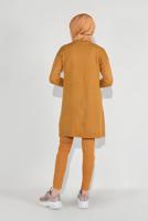 Tesettür giyim TURUNCU CEPLİ TRİKO HIRKA 9207
