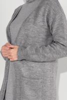 Tesettür giyim GRİ CEPLİ TRİKO HIRKA 9207