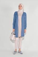 Tesettür giyim LACİVERT CEPLİ TRİKO HIRKA 9207