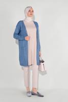 Tesettür giyim LACİVERT CEPLİ TRİKO HIRKA 9207