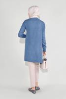 Tesettür giyim LACİVERT CEPLİ TRİKO HIRKA 9207