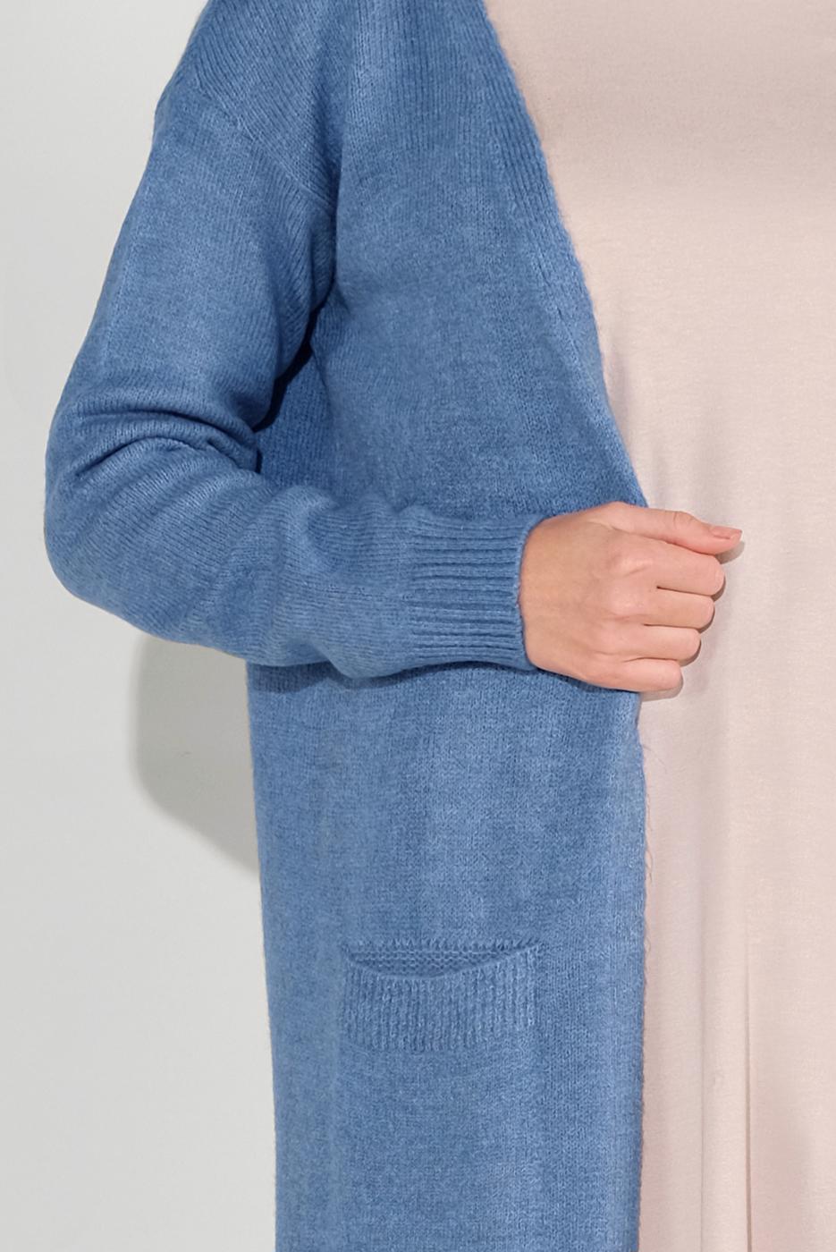 Tesettür giyim LACİVERT CEPLİ TRİKO HIRKA 9207