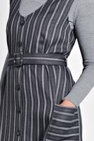 Tesettür giyim LACİVERT ALVİNA CEPLİ KEMERLİ ELBİSE 40127 