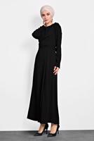 Tesettür giyim SİYAH ALVİNA ÇAPRAZ ELBİSE 40199