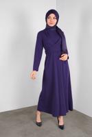 Tesettür giyim MOR ALVİNA ÇAPRAZ ELBİSE 40199