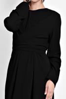 Tesettür giyim SİYAH ALVİNA ÇAPRAZ ELBİSE 40213 