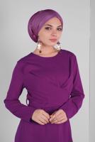 Tesettür giyim MOR ALVİNA ÇAPRAZ ELBİSE 40213 