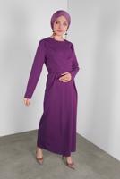 Tesettür giyim MOR ALVİNA ÇAPRAZ ELBİSE 40213 
