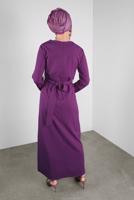 Tesettür giyim MOR ALVİNA ÇAPRAZ ELBİSE 40213 