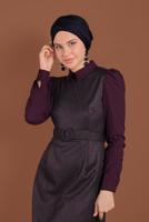 Tesettür giyim MÜRDÜM KEMERLİ ELBİSE 40382	