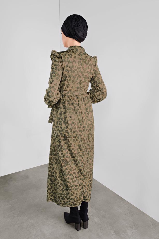 Vêtements hijab  ELASTIC-WAIST PATTERNED DRESS 93001 - TRENDTESETTÜR
