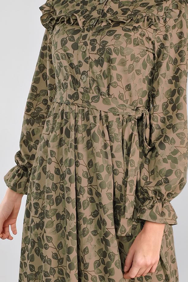 Vêtements hijab  ELASTIC-WAIST PATTERNED DRESS 93001 - TRENDTESETTÜR