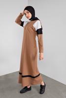 Tesettür giyim PEMBE KAPÜŞONLU EŞOFMAN ELBİSE 0407 