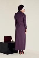 Tesettür giyim LACİVERT ALVİNA PAMUKLU NAKIŞLI ELBİSE 4647