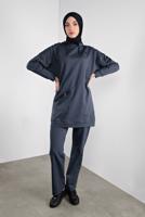 Tesettür giyim GRİ FERMUARLI CEP DETAYLI EŞOFMAN TAKIM 4808