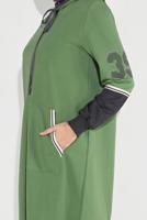 Tesettür giyim YEŞİL KOLLARI BASKILI  BAĞCIKLI  EŞOFMAN TAKIM 15104