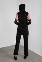 Tesettür giyim PEMBE ÇİZGİLİ PANTOLONLU EŞOFMAN TAKIM 1808 