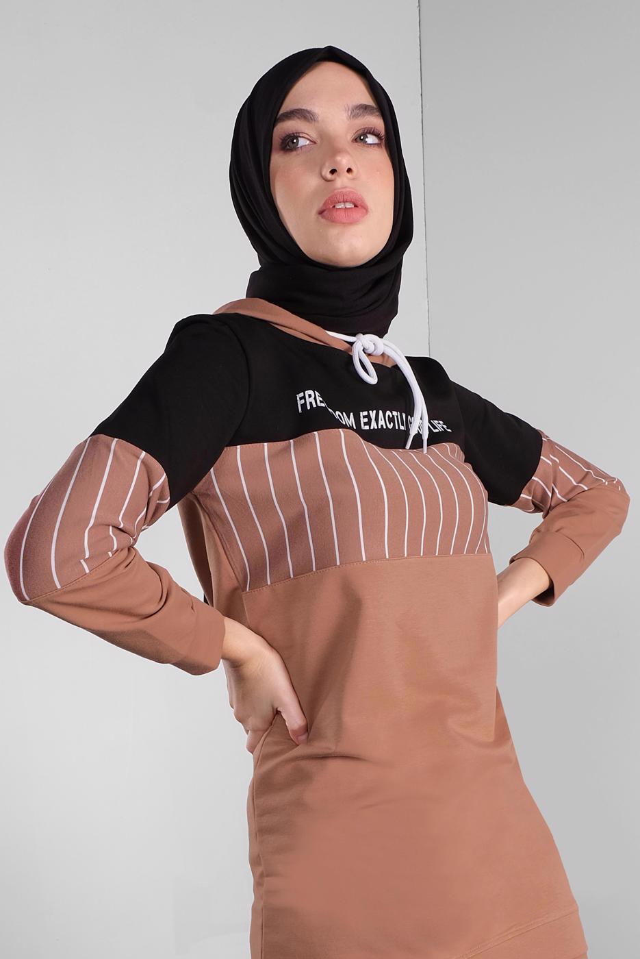 Vêtements hijab ROSE SURVÊTEMENT À RAYURES 1808 