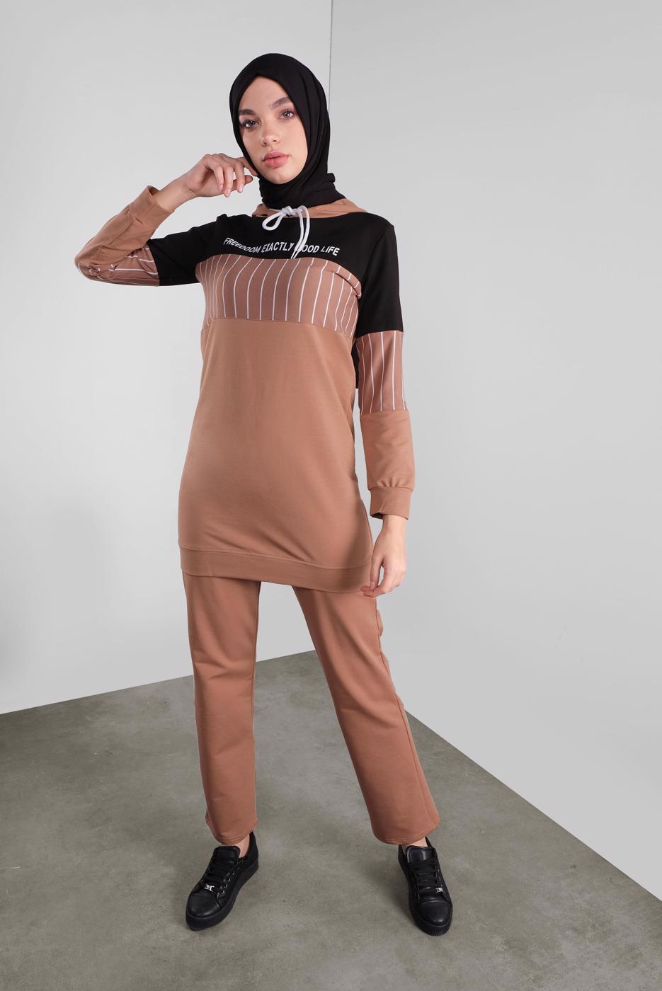 Vêtements hijab ROSE SURVÊTEMENT À RAYURES 1808 