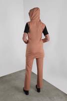 Tesettür giyim PEMBE ÇİZGİLİ PANTOLONLU EŞOFMAN TAKIM 1808 