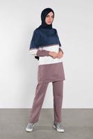 Vêtements hijab BLEU MARINE SURVÊTEMENT EN COTTON À COLORÉ 5708