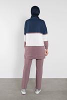 Vêtements hijab BLEU MARINE SURVÊTEMENT EN COTTON À COLORÉ 5708