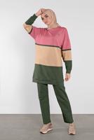 Hijab clothing PINK COLORFUL COTTON TRACKSUIT 5708 