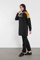 Hijab clothing BLACK PRINTED TRACKSUIT 6708 