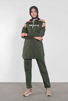 Hijab clothing KHAKI PRINTED TRACKSUIT 6708 