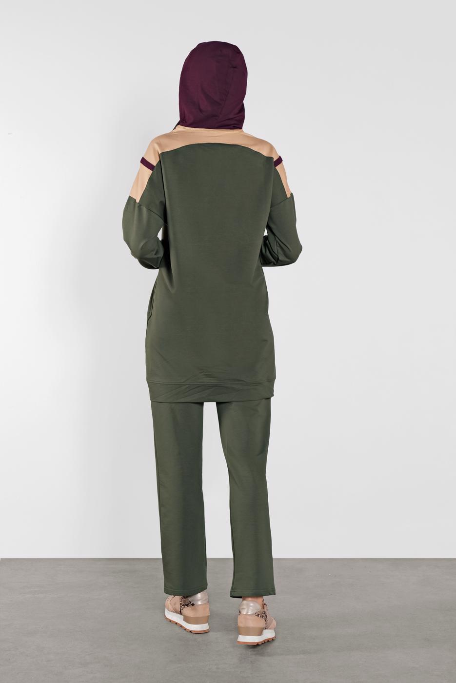 Hijab clothing KHAKI PRINTED TRACKSUIT 6708 