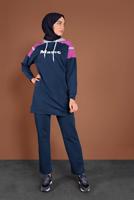 Vêtements hijab BLEU MARINE SURVÊTEMENT À IMPRIMÉE 6708